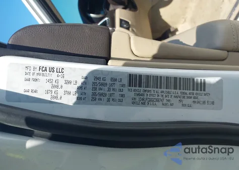 2016 Jeep Grand Cherokee Overland from USA, damaged, VIN 1C4RJFCG6GC366747